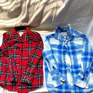 Two long sleeve cat and jack boys shirts size 6/7
